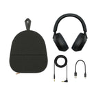 Sony - WH1000XM5 Casque sans fil à réduction de bruit - Noir-Alimentation pendant toute la journée avec recharge rapide - Avec une autonomie de la pile allant jusqu’à 30 heures, vous aurez assez de puissance même pour les longs voyages. Si vous devez charger rapidement, vous pouvez obtenir 3 heures1 de charge après seulement 3 minutes avec un adaptateur CA compatible USB-PD en option