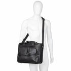 Mancini - Porte-documents à fermeture éclair pour portable 15.6 po / tablette Milan - 16.5" x 6" x 13" -Noir-Plusieurs poches zippée sur le front