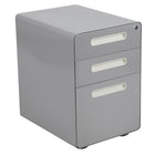 Flash Furniture Classeur ergonomique à 3 tiroirs pour dossiers juridiques et lettres, gris-Aspect élégant avec poignées encastrées