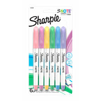 Marqueurs créatifs S-Note de Sharpie - coul. Variées - paquet de 6-Marqueur créatif utilisé pour la prise de notes, le soulignage, le surlignage, le dessin et plus encore.