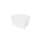 Gry Mattr - Boîte de rangement avec couvercle de 10,45 x 7,3 x 6,5 po - petite - blanche-La construction en plastique offre une protection contre l’humidité et d’autres dommages potentiels