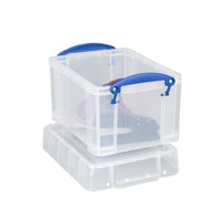 Really Useful Boxes – Boîte de rangement de 3 l, transparent-Idéal pour un rangement de bureau ou ménager sécuritaire