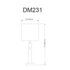 Dainolite - Lampe de table à incandescence moderne Fernanda, 1 lumière, laiton vieilli avec abat-jour blanc-Convient aux bureaux et tables d'appoint