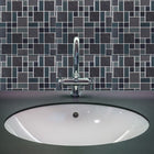 CTG Brands Multi Square Glossy Wall Tile, 10" x 10", Black, 6 Pack-6
