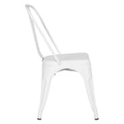 Nicer Furniture - chaise de salle à manger latérale industrielle empilable de style Tolix - blanc - 2 pièces-Chaise de style bistro empilable jusqu'à 8 chaises hautes pour un gain de place