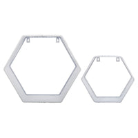 Truu Design - Étagères murales flottantes décoratives – Hexagone-L: 12"L x 13.75"H x 7.25"W / S: 8.5"L x 9.75"H x 6.25"W