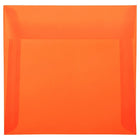JAM Paper Enveloppes carrées, vélin translucide, fini métal. avec ferm. gommée, 6 1/2 x 6 1/2 po, orange glamour, 100/paquet-Orange glamour