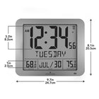 Marathon – Horloge murale atomique avec température intérieure/extérieure, gris graphite (CL030027FD-GG)-Choisissez d'afficher l'heure dans 8 fuseaux horaires différents avec l'option d'activer ou de désactiver l'heure d'été