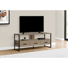 Monarch Specialties - 2618 Meuble Tv - 48 po L/Taupe Fonce/Metal Noir-Materiau : panneaux de particules, metal ; couleur : taupe fonce