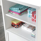 Sauder 66"W La Collection Craft Pro Series Table pour travaux - Finition White-  Étagère ouverte pour les articles qui ne tiennent pas dans un tiroir