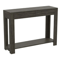 Safdie & Co. 40L Table Console - Bois Gris Foncé 2 Tirroirs 1 Étagère-Embellissez votre entrée, votre couloir ou votre salon avec cette console de style moderne.