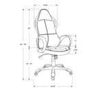 Monarch Specialties - 7259 Chaise De Bureau Multi-Position- Noir/Tissu Rouge/-Conforme aux normes BIFMA pour le mobilier de bureau