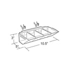 Azar Displays –Plateau à 4 compartiments pour panneau perforé ou rainuré, 2/paquet (223011)-Transparent
