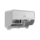 Kimberly-Clark - Distributeur de 2 rouleaux horizontaux de papier hygienique en rouleau standard ICON, plaque mosaïque blanc-Un distributeur et une plaque de revêtement au motif de mosaïque blanc par caisse
