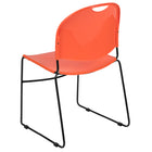 Flash Furniture - Chaise ultra-compacte empilable orange de la série HERCULES avec une et cadre enduit de poudre noire-Quantité de pile: 35