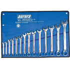 Aurora Tools – Ensemble de clés à combinaison, SAE, 14 pièces-Acier en vanadium chromé pour plus de solidité et de durabilité