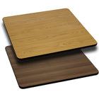 Flash Furniture – Dessus de table carré laminé et réversible de 36 po, naturel ou noix-Laminé naturel/noix
