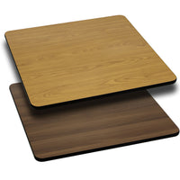 Flash Furniture – Dessus de table carré laminé et réversible de 36 po, naturel ou noix-Laminé naturel/noix