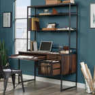 Sauder - La Collection Briarbrook Meuble d'ordinateur avec surmeuble - Finition Barrel Oak-Spacieux plan de travail.