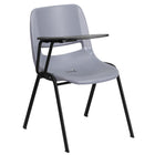 Flash Furniture – Chaise coquille ergonomique avec tablette rabattable à droite, gris (RUTEO1GYRTAB)-Bureau compact