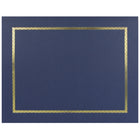 St. James - Porte-certificats/porte-documents - bordure dorée - finition lin - bleu marine - paquet de 5 - 83846-Ajoutez une touche d'élégance, de cérémonie et de sincérité à l'attribution de reconnaissance