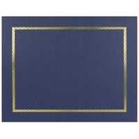 St. James - Porte-certificats/porte-documents - bordure dorée - finition lin - bleu marine - paquet de 5 - 83846-Ajoutez une touche d'élégance, de cérémonie et de sincérité à l'attribution de reconnaissance