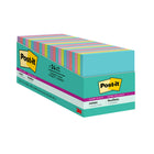 Post-it - Feuillets super collants, collection Éclat de lumière, 3 po x 3 po, 90 feuillets/bloc, paquet de 24-Les Feuillets super collants Post-it offrent deux fois plus d’adhérence
