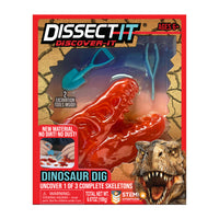 Dissect It - Fouille de dinosaure-Comprend une fosse de fouille de dinosaure avec un squelette en plastique complet à l'intérieur, une table de travail, un tapis d'identification des os, un guide d'apprentissage et deux outils d'excavation à double extrémité.