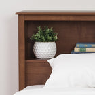 PrepacMC – Tête de lit bibliothèque pour un très grand lit, 81 1/2 po, cerise-Dimensions : 43 haut. x 81 1/2 larg. x 11 prof. (po)