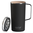 ASOBU - Puramic Tower Mug - 20 oz - Noir-Couvcle `a glissi`ere