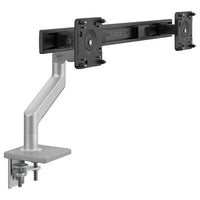 Bras pour moniteur Humanscale M8.1 avec barre transversale-Avec des fonctionnalités innovantes telles que son mécanisme de compensation et ses roulements de précision autolubrifiants, le M8.1 permet aux utilisateurs d'ajuster sans effort leur (s) moniteur (s) à leur position ergonomique optimale tout en offrant une gestion des câbles de haut en bas.