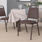 Flash Furniture – Chaise banquet empilable HERCULES à dossier trapèze, siège 1,5 po, cuivré, vinyle brun (FDBHF2BN)-Siège et dossier rembourrés