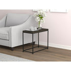 Safdie & Co. 24L Table D'Appoint Rectangle - Métal Noir - Gris Foncé-Design moderne avec une élégante finition grain de bois.