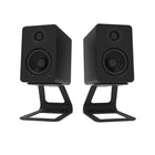 Kanto SE2 Supports de haut-parleur de bureau surélevés pour haut-parleurs petits - Noir-La surface de repos du haut-parleur mesure 3,1po L x 4,7po l (8 x 11,9 cm).