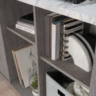 Sauder - East Rock Rangement d'appoint avec porte - Ashen Oak-Finition Ashen Oak avec accents de faux marbre blanc DuraGraph très résistants