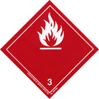 SPC - Étiquette Adhésive Danger de Classe 3 Liquide Inflammable - 4 po x 4 po - Rouge sur Blan - Paquet de 500 -Étiquette adhésive Classe 3