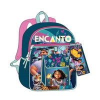 Bioworld - Encanto 16" Ensemble de sac à dos 5 pièces  avec déjeuner pliable, mousqueton, étui utilitaire et porte-clés-Licence officielle : Cette marchandise Disney Encanto est 100 % authentique, ce qui en fait le cadeau idéal pour les fans et les collectionneurs!
