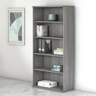 Bibliothèque 72.8 haut. (po) à 5 tablettes Studio C de Mobilier d’entreprise Bush - gris platine (SCB136PG)-Stratifié thermofusionné sur bois composite avec fini gris platine