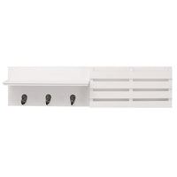 Sydney – Étagère murale et porte-courrier, 24 larg. X 4,25 prof. X 6 haut. (po), 3 crochets en métal, blanc (FN00377-5INT)-Mesure et capacité de poids: l'étagère flottante mesure 61cm L x 11cm l x 15cm H (24" L x 4,5" L x 6" H). C'est la taille parfaite pour une entrée, un couloir, un foyer, un placard, un vestiaire, une cuisine, des buanderie/salle utilitaire, garages et bureaux . L'étagère murale peut supporter jusqu'à 5,4kg (10 lbs), ce qui vous permet de placer des articles avec un peu plus de poids