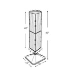Azar Displays – Présentoir standard à panneaux perforés emboîtables 4 côtés, type tour, 40 x 8 x 8 po, transparent (703387-CLR)-Dimensions : 40 haut. x 8 larg. x 8 prof. x 16 dia. (po)