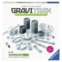 Ravensburger Gravitrax Set d'Extension Rails-Contenu: 44 éléments : 16 blocs de construction épais, 8 blocs de construction fins, 7 virages, 1 intersection, 1 rail long, 2 rails moyens, 3 rails courts, 6 billes