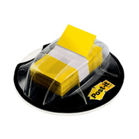Post-it - Languettes de 1 po avec distributeur à ventouse pour bureau à volume élevé, jaune, 200/paquet-Permettent d'attirer l'attention sur des renseignements importants précis