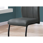 Monarch Specialties - 1124 Chaise - Simili-Cuir Grey/Metal - Paquet de 2-Les chaises de salle à manger sont dotées de sièges rembourrés pour vous permettre de vous asseoir confortablement
