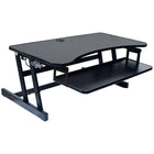 Rocelco – Plateforme de bureau assis debout à hauteur réglable Easy-Lift avec tapis anti-fatigue ASM, noir (EADRASMB)-SUPPORT ERGONOMIQUE EXTENSIBLE POUR CLAVIER : Les hauteurs décalées entre le clavier et le moniteur maintient votre moniteur à la hauteur optimale pour empêcher la tension au cou sans réglages manuels, debout ou assis ; le support pour clavier se rallonge pour un confort optimal ; dimensions pour clavier : 24 larg. x 11,8 prof. (po)