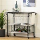 South Shore - Maliza - Chariot Bar - Faux marbre carrara-Ambiance festive : ajoutez une touche de glam à votre pièce pour vos partys! Le mélange entre le fini style marbre du meuble et sa structure de métal est tout simplement sublime. Il fera jaser toute la soirée!