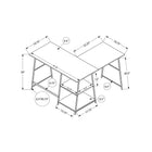 Monarch Specialties - 7592 Bureau 48 po L - Dessus Taupe Fonce De Coin/Metal Noir-Dimensions du produit : 30 pouces H x 47,25 pouces L x 42 pouces W