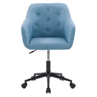 Chaise de travail rembourrée capitonnée Marlowe de CorLiving - Bleu pâle-Cadre en métal pour une durabilité et une stabilité maximales