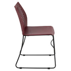 Flash Furniture - Chaise empilable bourgogne de la série HERCULES à dossier ventilé et à base traîneau enduite de poudre noire-Capacité de poids de 661 lb