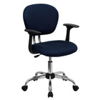 Flash Furniture - Fauteuil fonctionnel H2376FNAVYARMS à dossier mi-hauteur, mailles, bleu marine-Rembourrage en maille marine