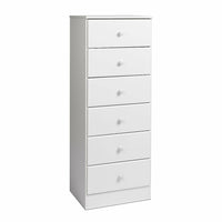 Prepac - Commodes Astrid à 6 tiroirs-Dimensions (assemblé, po) : 20 lar. x 52 haut. x 16 prof.
